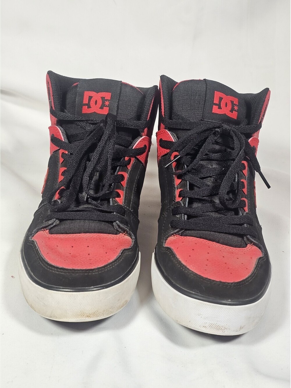 Men's Special Edition Pure Red & Black DC High-Top Shoes Size 12 - USA